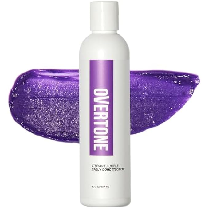 OVERTONE DAILY COLOR DEPOSITING CONDITIONER FOR ALL HAIR: 8OZ TEMPORARY COLORING CONDITIONER WITH SHEA BUTTER & COCONUT OIL, REFRESH COLOR & PREVENT FADING, VEGAN & CRUELTY-FREE, VIBRANT PURPLE - Image 1